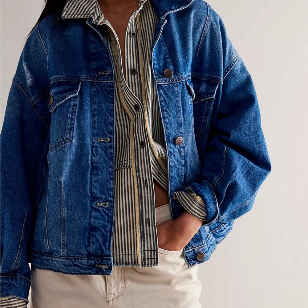 Free People oversized jean/denim jacket